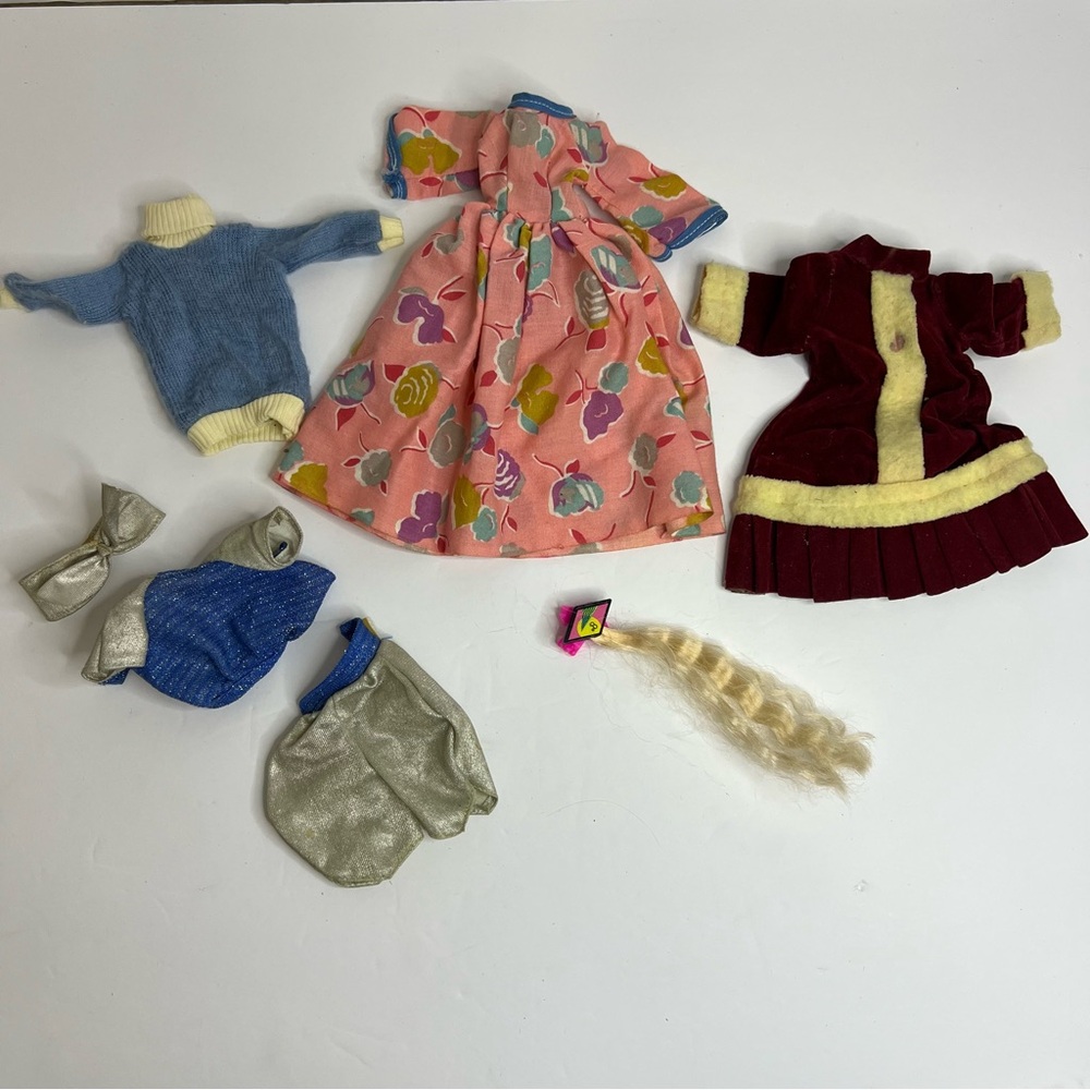 Vintage Barbie Lot Blonde Doll Best Buy Rainbow Halter Dress Hair Extension - Picture 2 of 16
